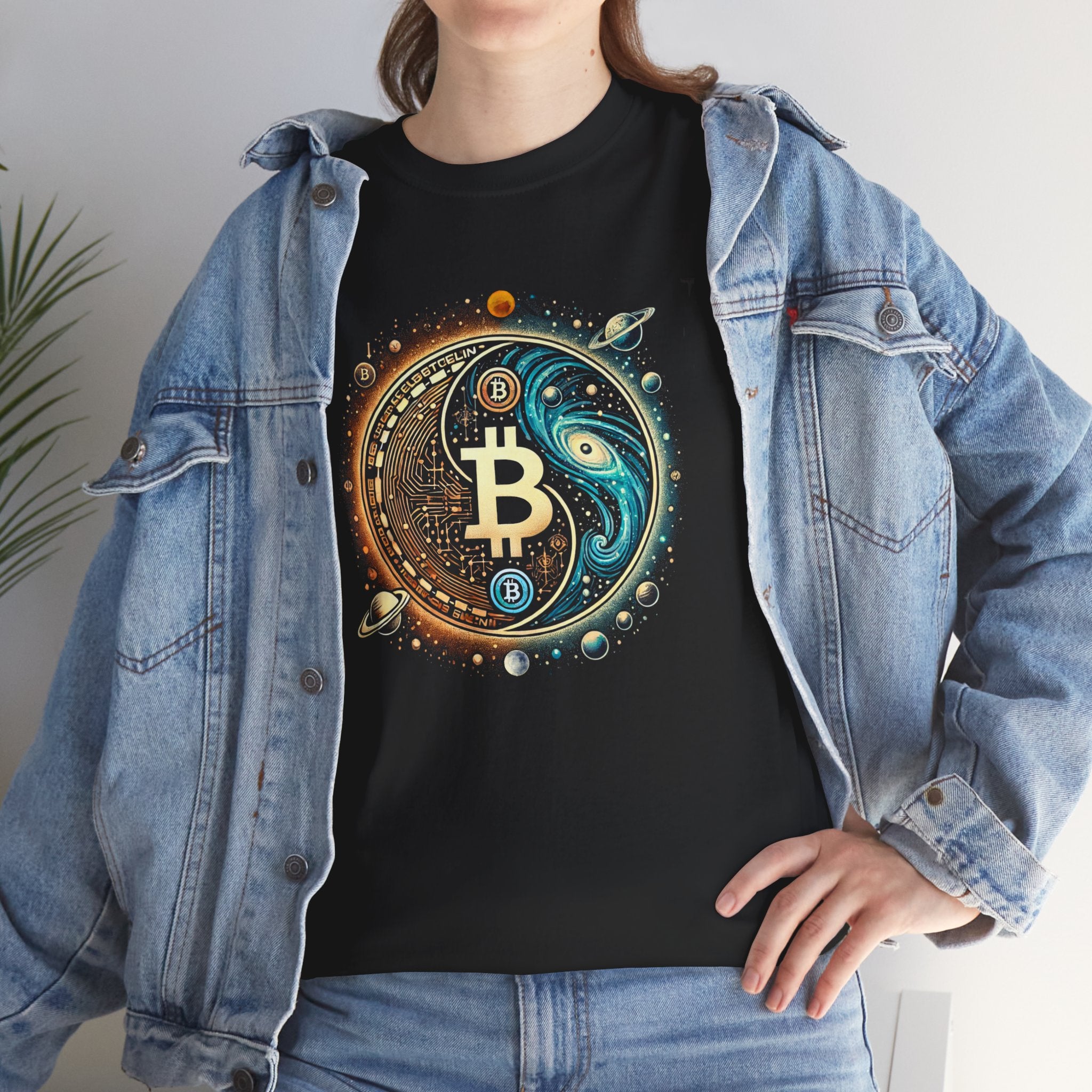 Bitcoin Cosmos Yin-Yang T-shirt | BTC Cotton Tee