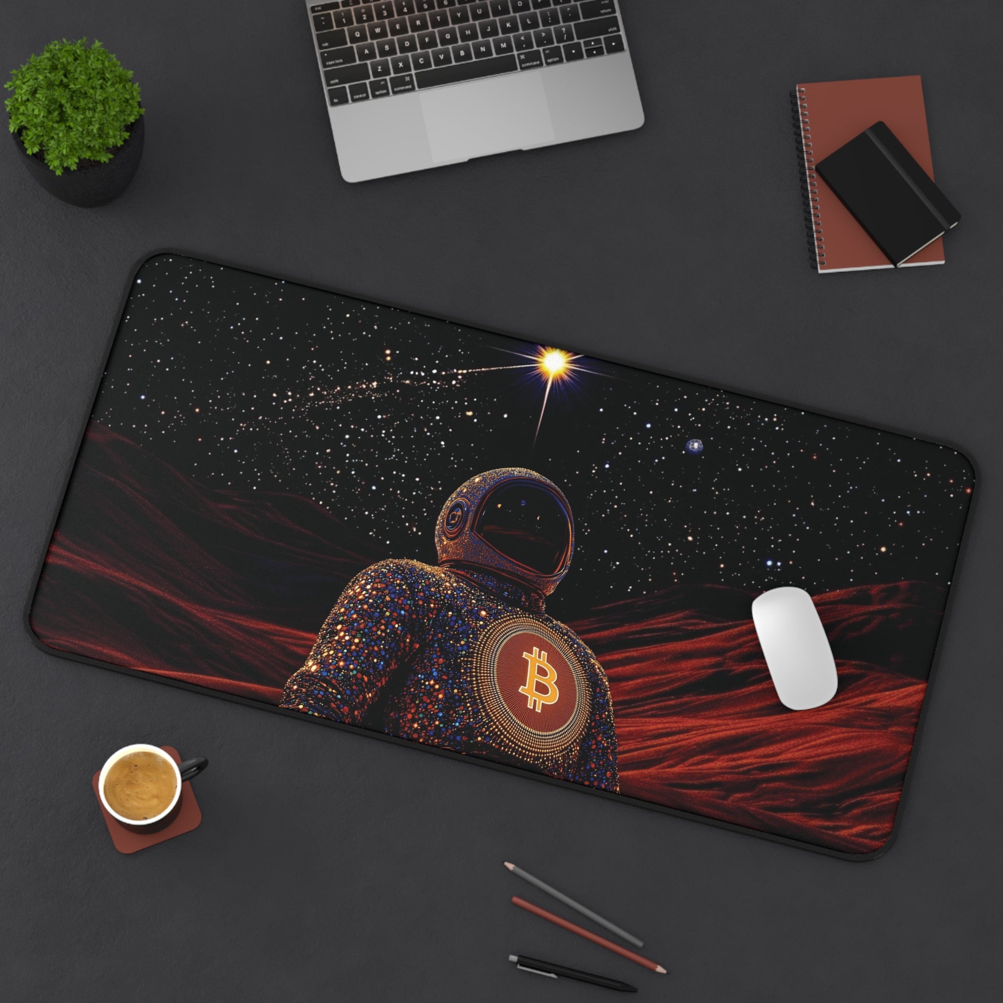 Bitcoin Astronaut Desk Mat | Space Crypto Deskmat