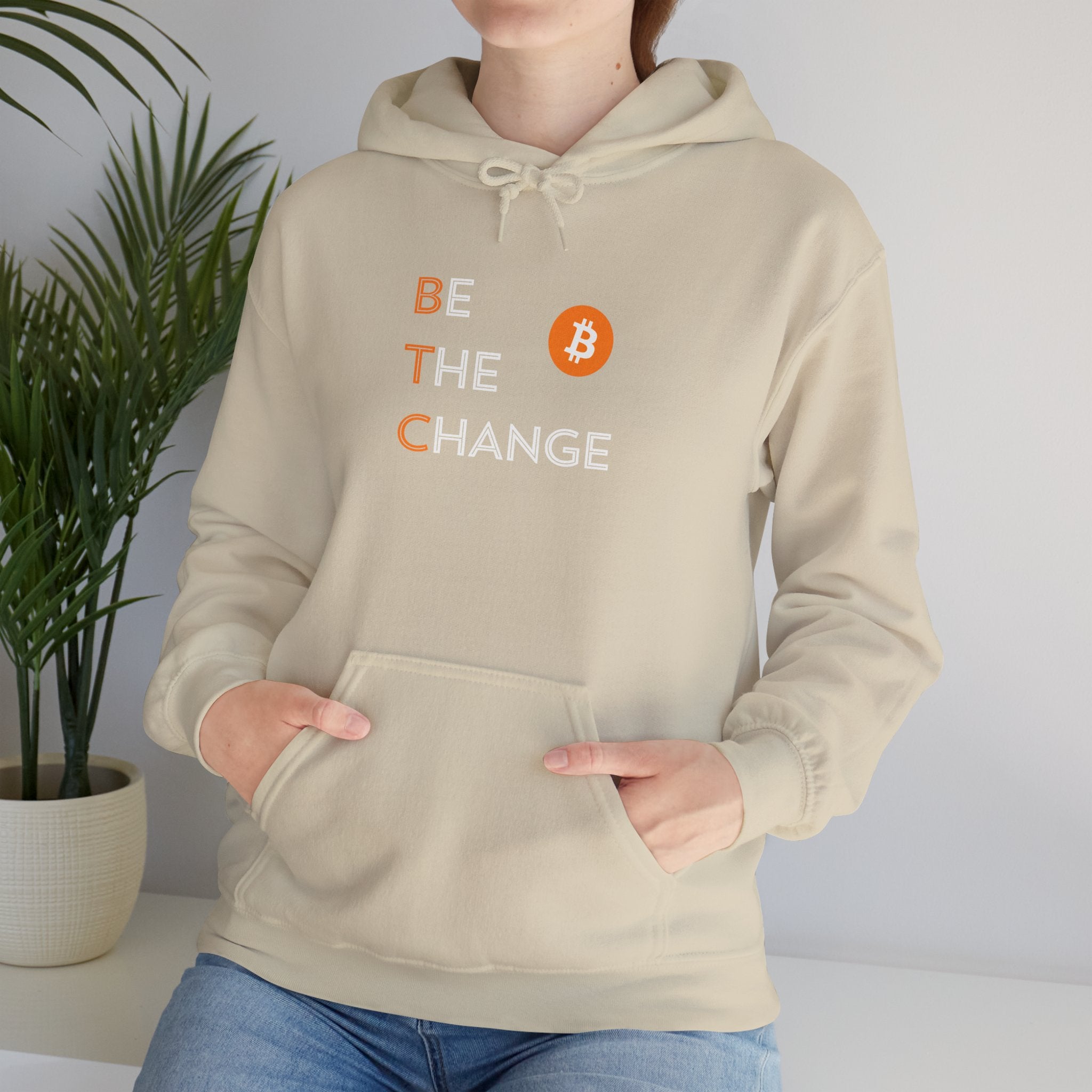 Be The Change Bitcoin Hoodie | BTC Cryptocurrency Sweatshirt