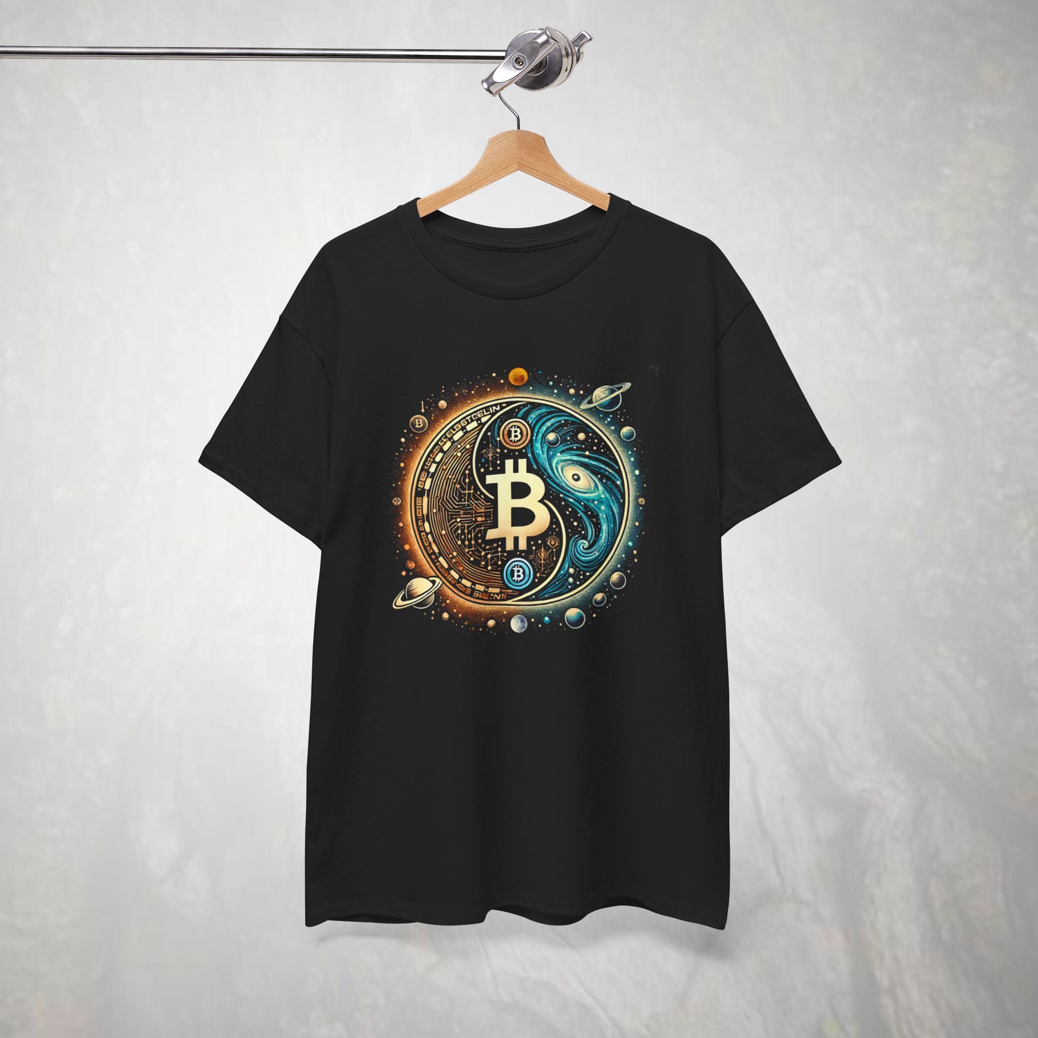 Bitcoin Cosmos Yin-Yang T-shirt | BTC Cotton Tee