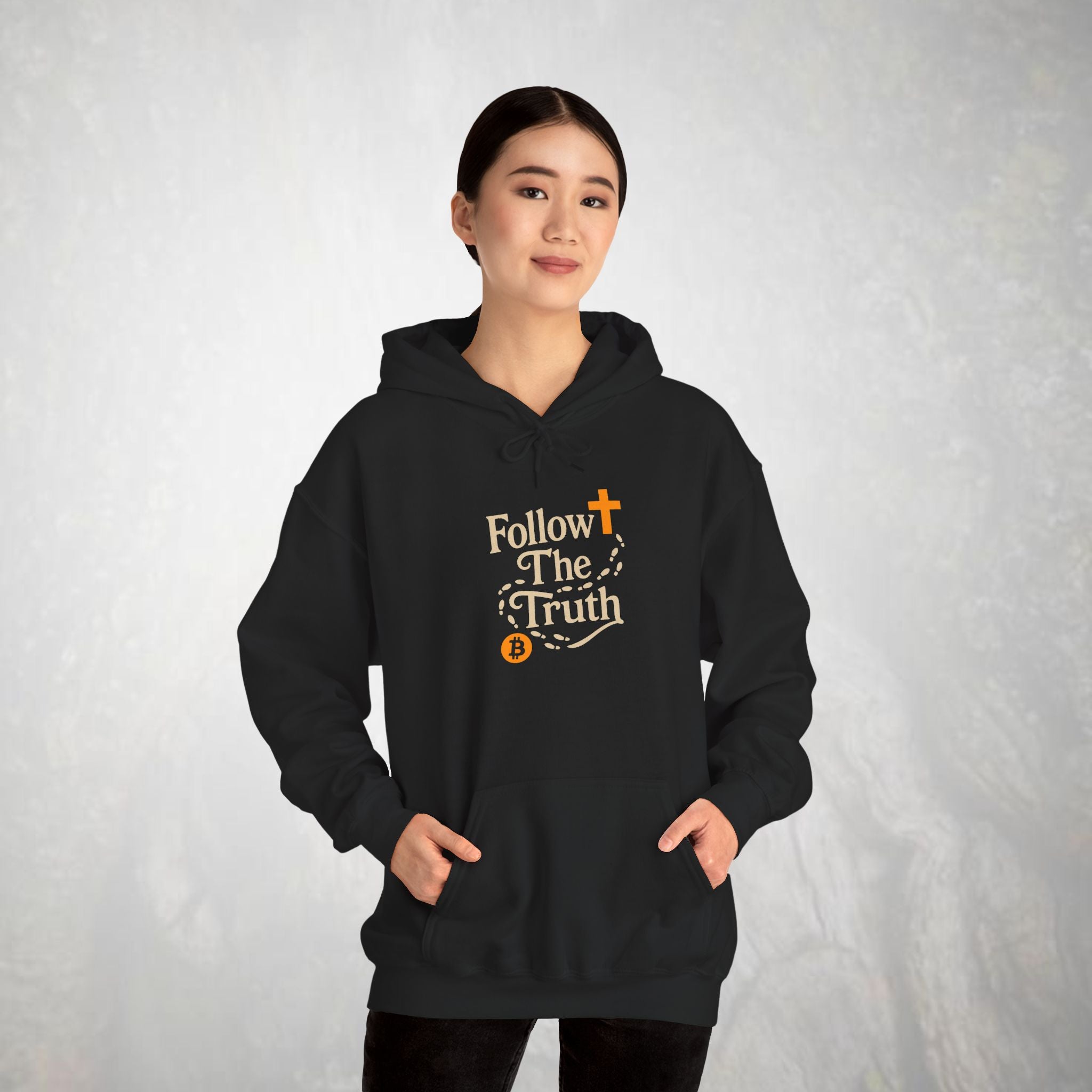 Follow The Truth Bitcoin and Jesus Hoodie | Crypto Faith Design