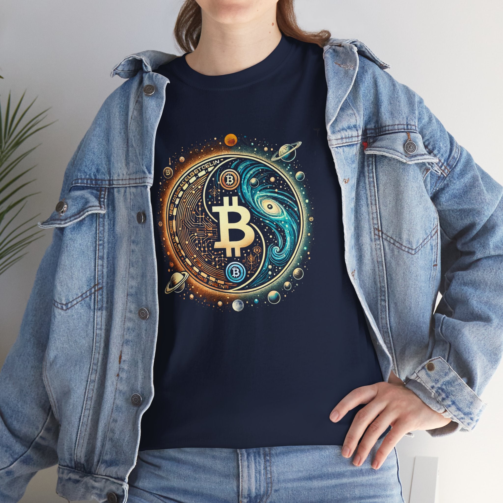 Bitcoin Cosmos Yin-Yang T-shirt | BTC Cotton Tee
