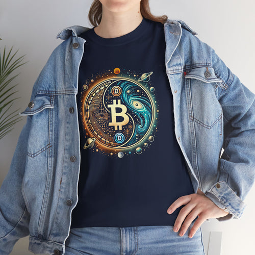 Bitcoin Cosmos Yin-Yang T-shirt | BTC Cotton Tee