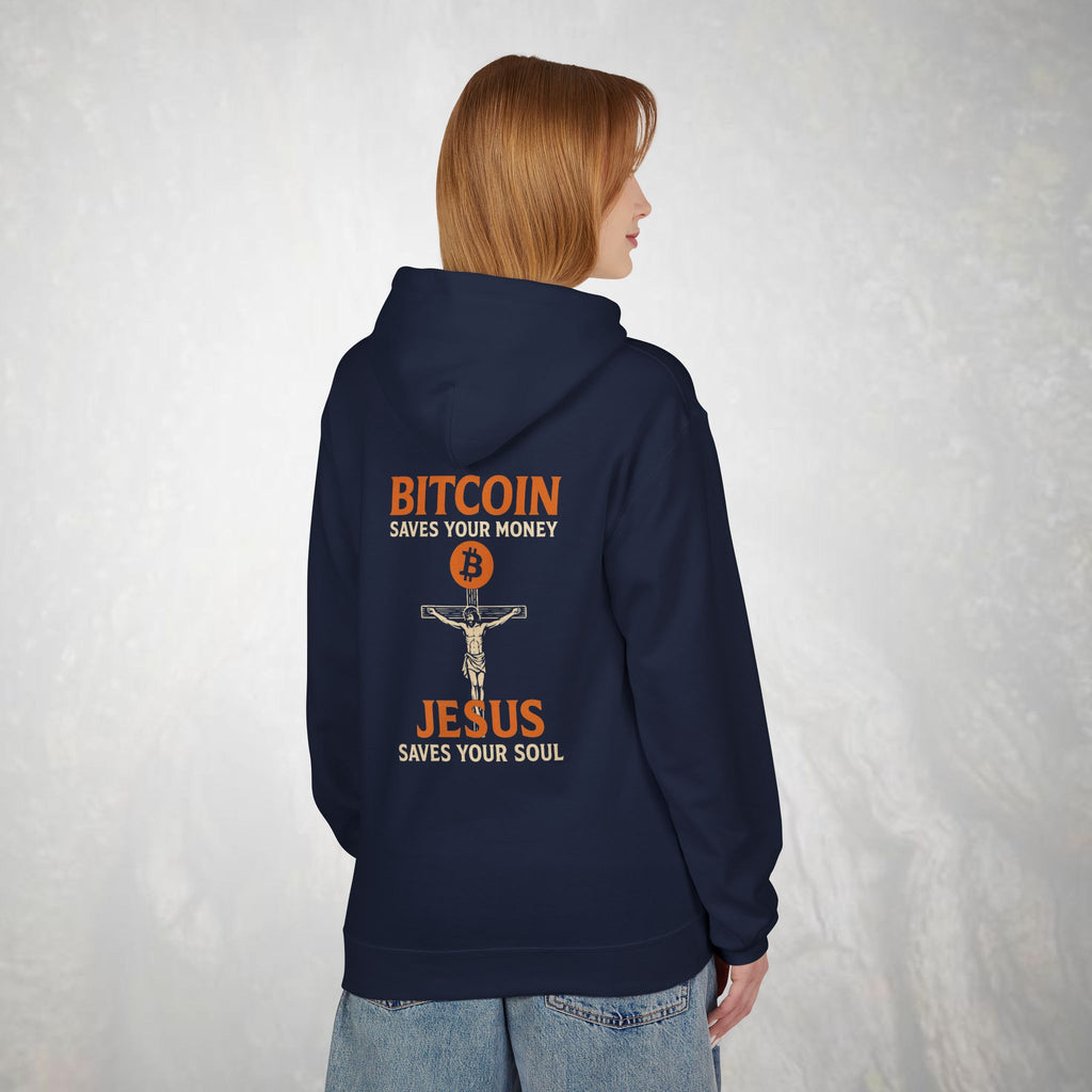 Bitcoin Saves Your Money Jesus Saves Your Soul Hoodie