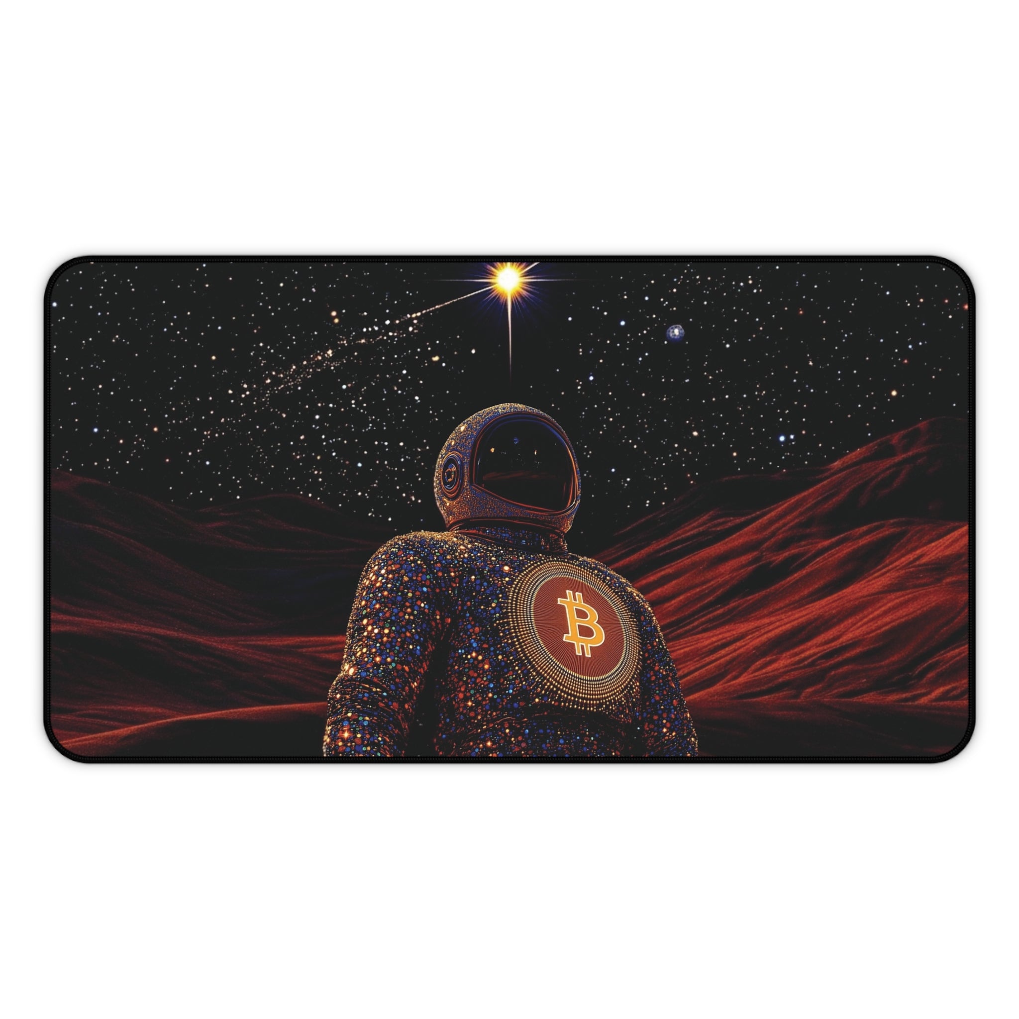 Bitcoin Astronaut Desk Mat | Space Crypto Deskmat