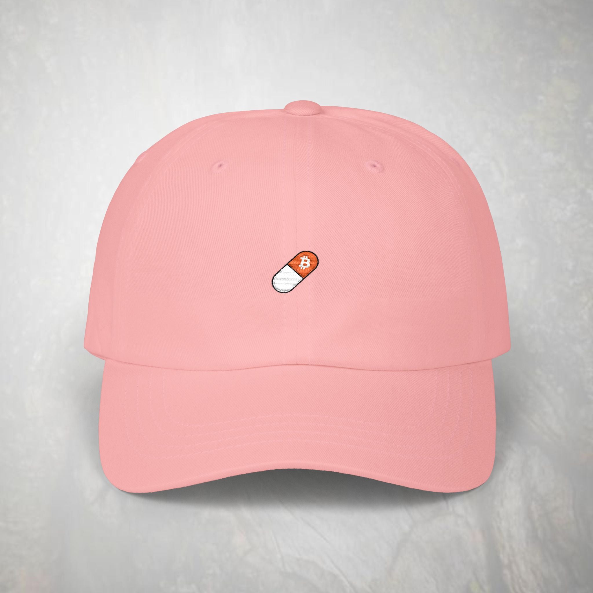 Embroidered Bitcoin Orange Pill Dad Cap