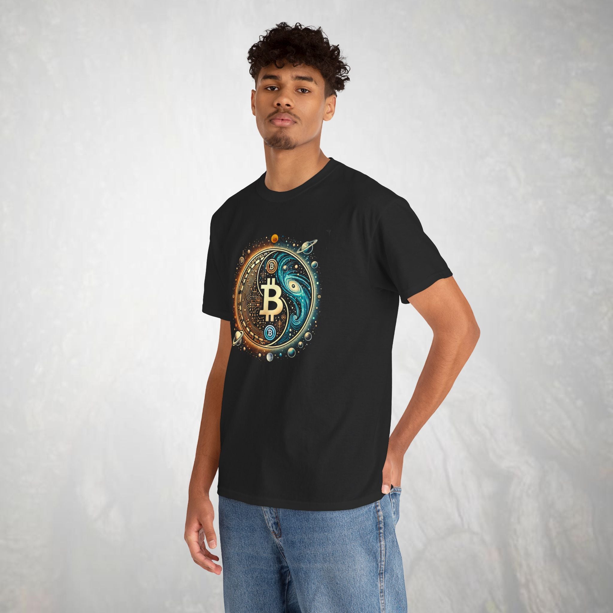 Bitcoin Cosmos Yin-Yang T-shirt | BTC Cotton Tee