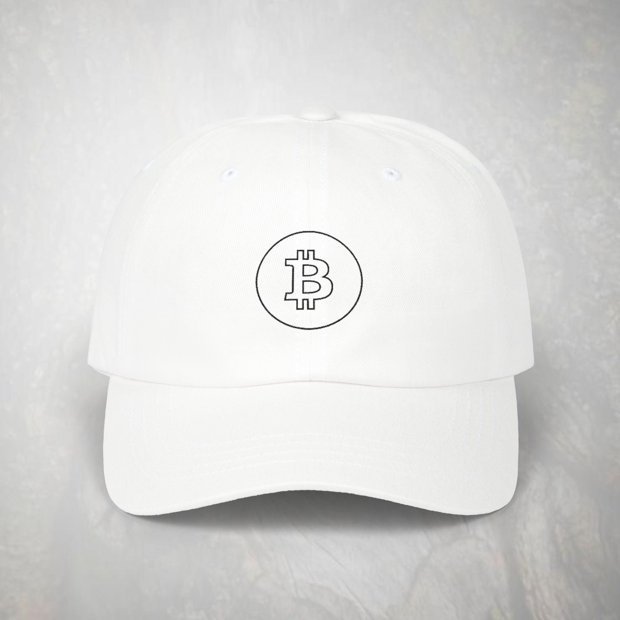 Embroidered Black Bitcoin Logo Dad Hat | Bitcoin Cap