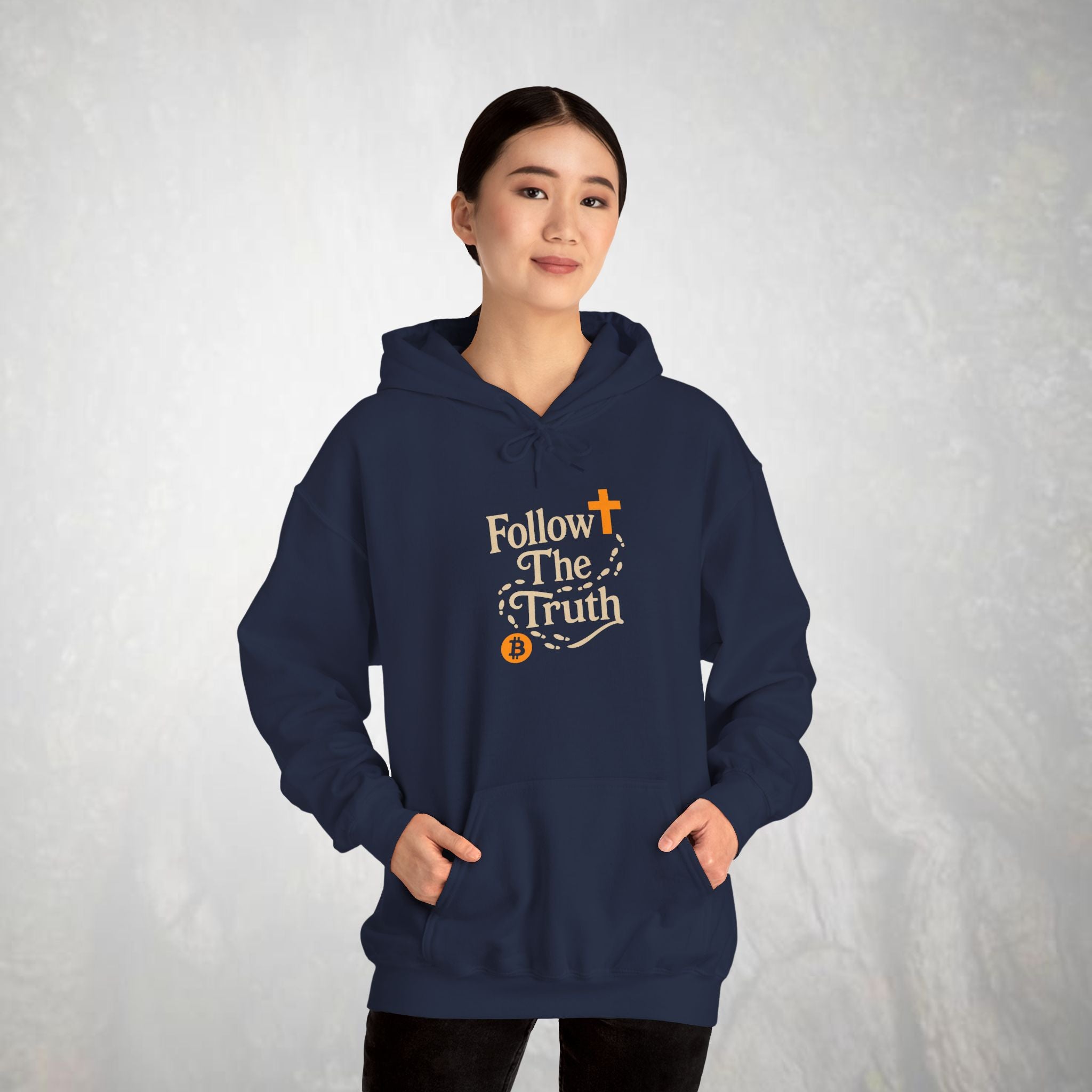 Follow The Truth Bitcoin and Jesus Hoodie | Crypto Faith Design
