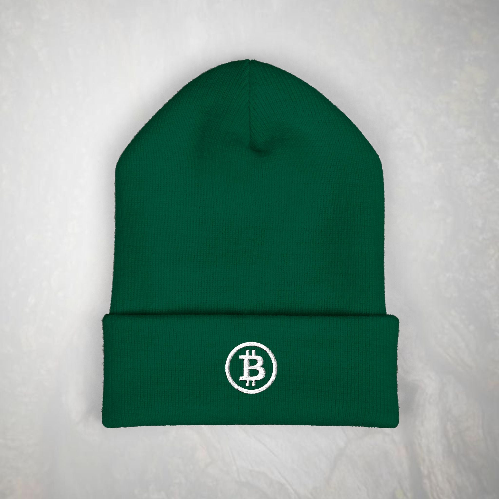 Embroidered Bitcoin Logo Beanie, Winter Knit Hat