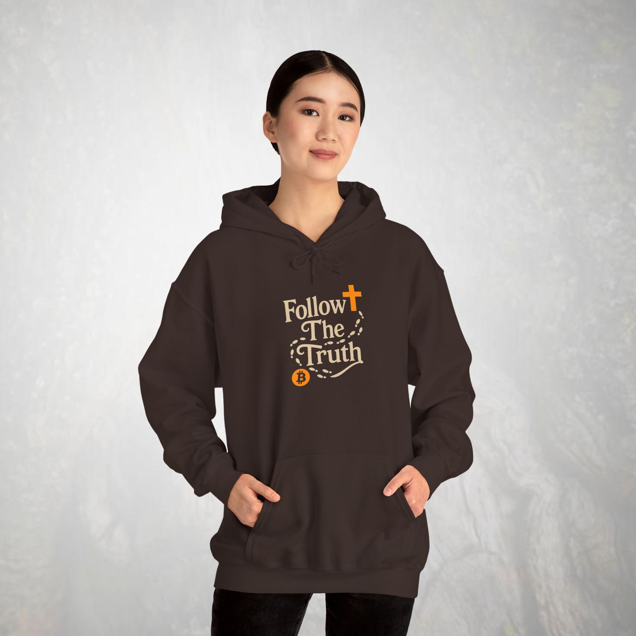 Follow The Truth Bitcoin and Jesus Hoodie | Crypto Faith Design
