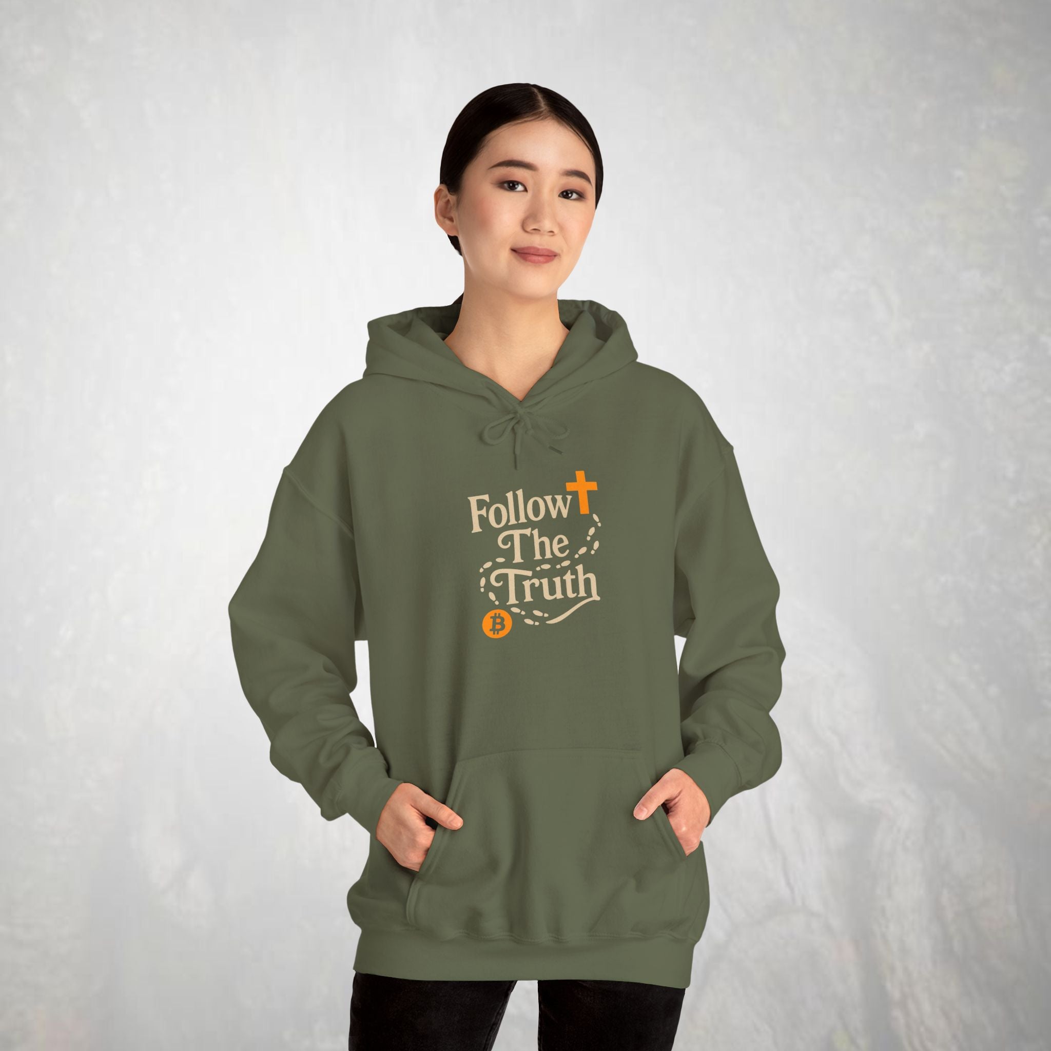 Follow The Truth Bitcoin and Jesus Hoodie | Crypto Faith Design