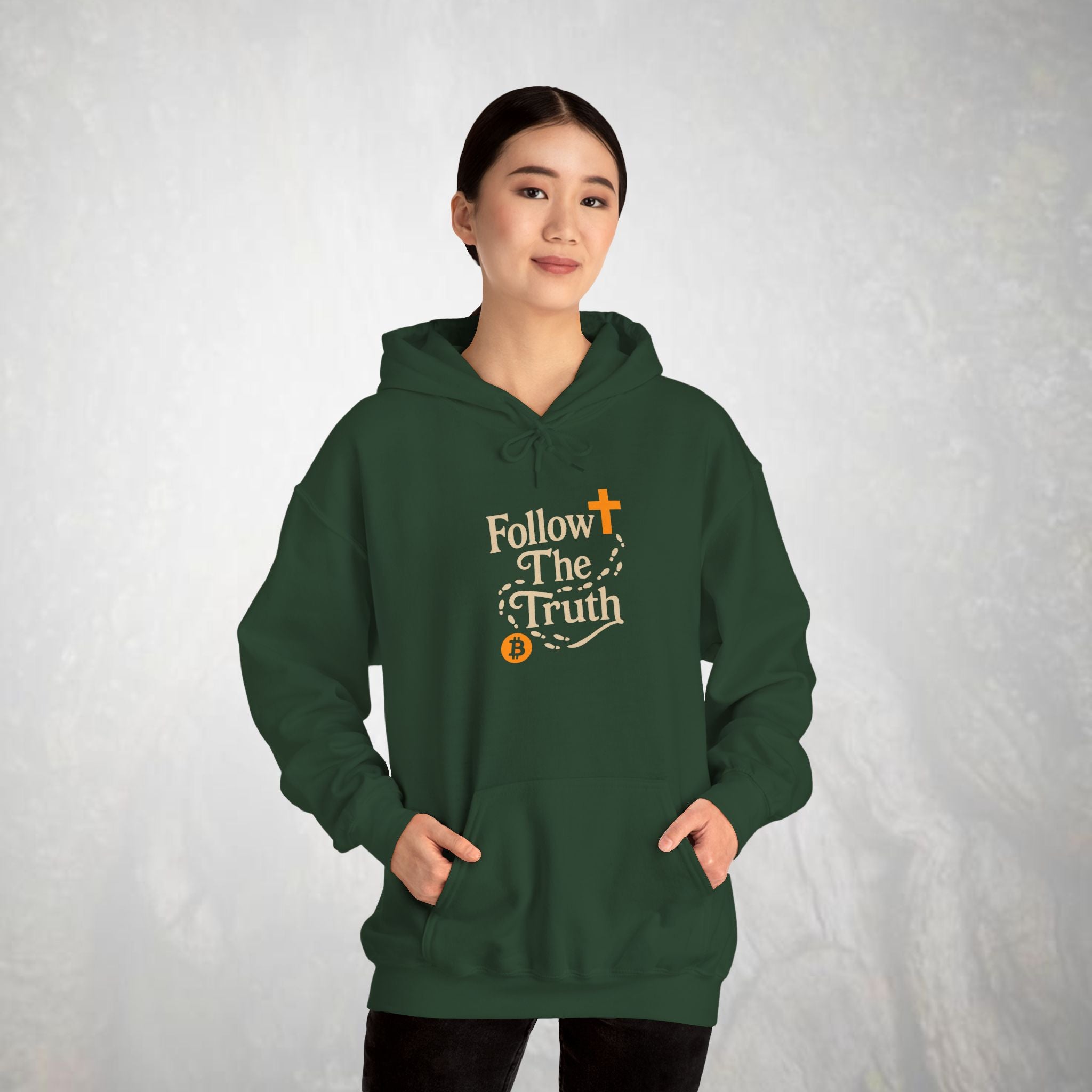 Follow The Truth Bitcoin and Jesus Hoodie | Crypto Faith Design