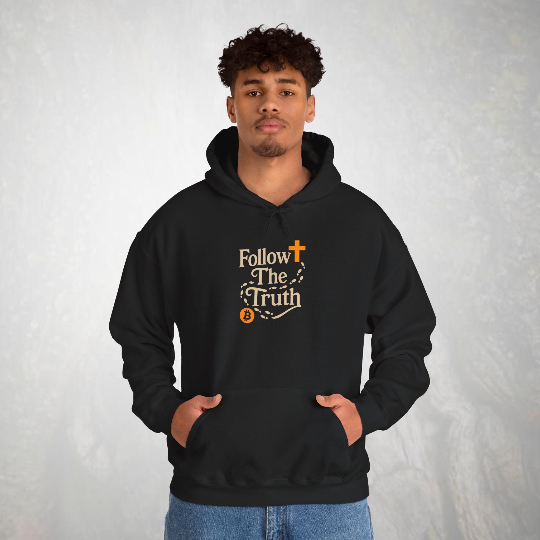 Follow The Truth Bitcoin and Jesus Hoodie | Crypto Faith Design