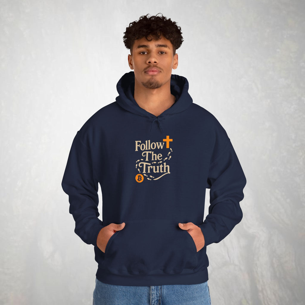 Follow The Truth Bitcoin and Jesus Hoodie | Crypto Faith Design