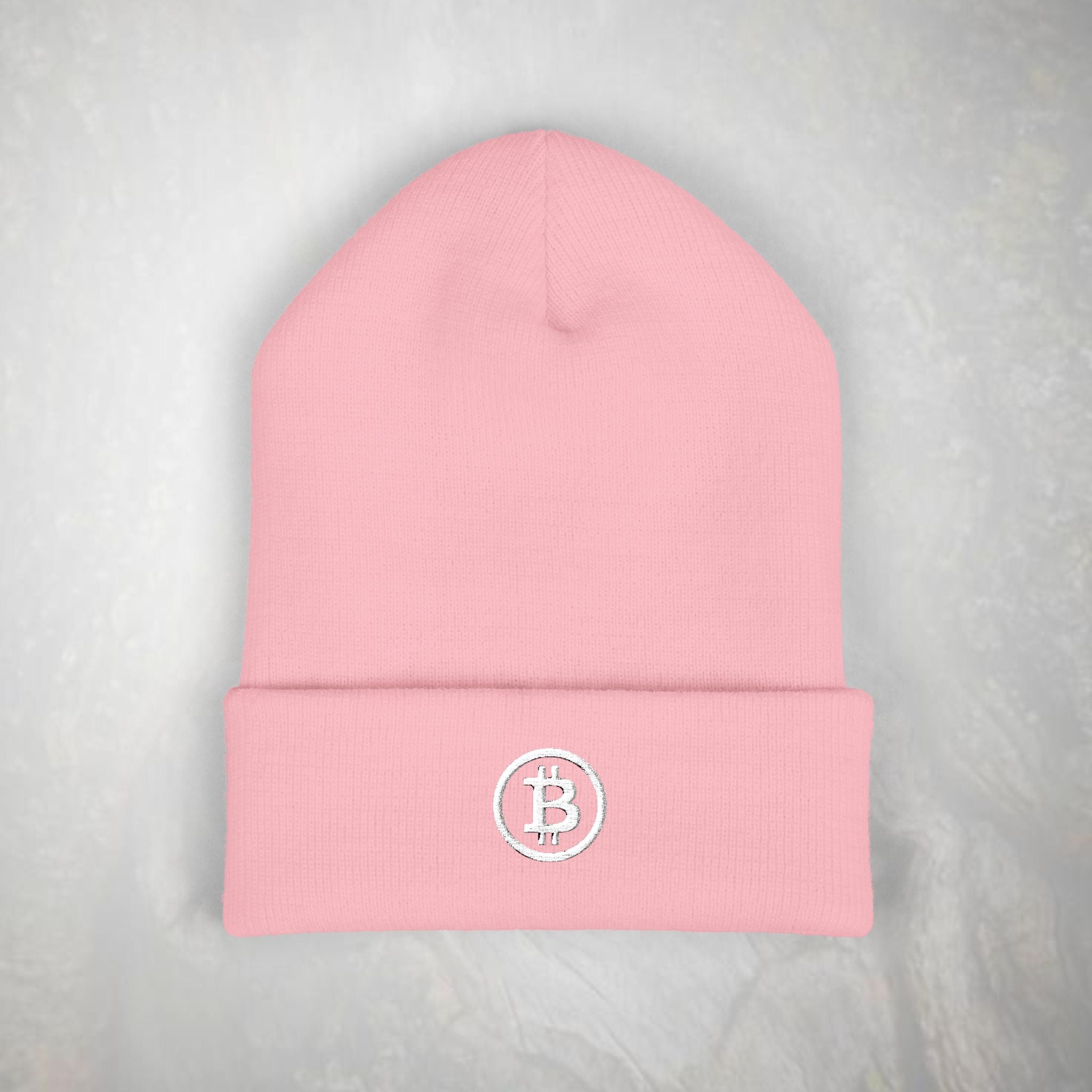 Embroidered Bitcoin Logo Beanie, Winter Knit Hat
